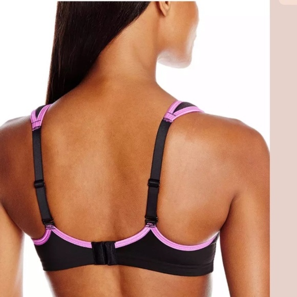 TRIUMPH - TRI-ACTION ENDURANCE HIGH IMPACT SPORTS BRA BLACK/PURPLE 18D (US 40D) - Picture 2 of 14
